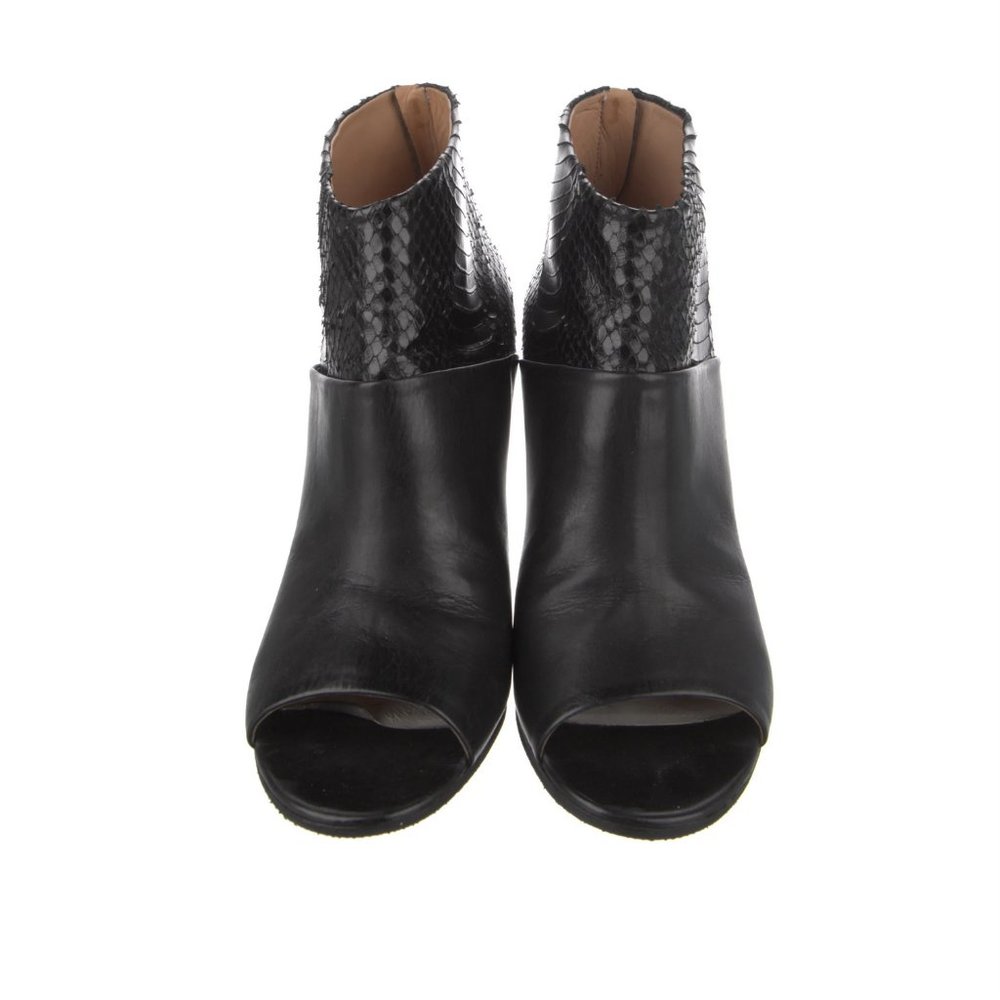 Maison Martin Margiela Snakeskin & Leather Black Peeptoe Boots IT 39 - Picture 4 of 13
